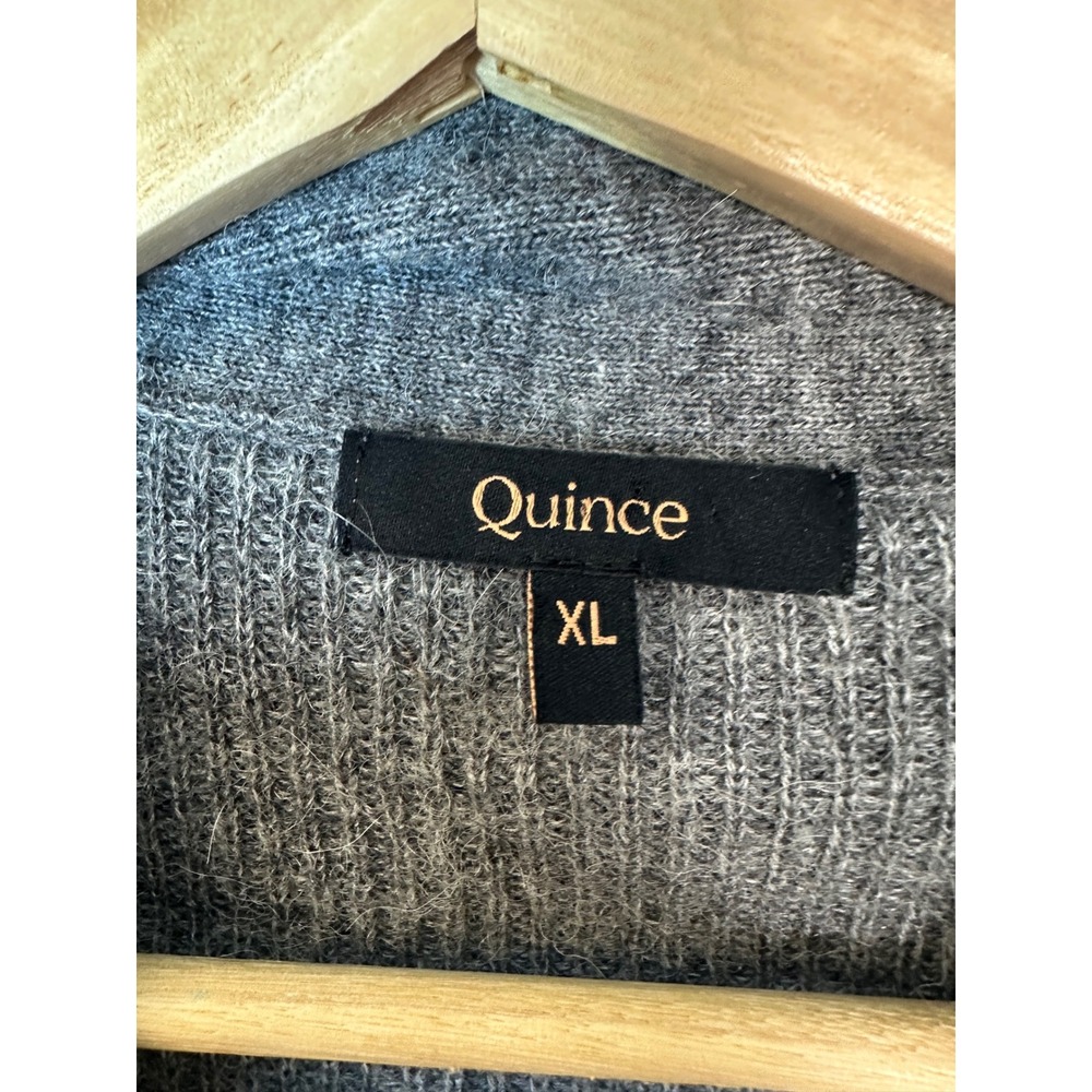 Quince Cardigan Sweater Women's XL Gray Oversized Alpaca Wool Button Front Cozy - Picture 4 of 6